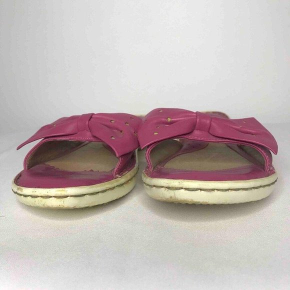 Born Slide Sandals Womens 8 Pink Fuchsia Bow Tie - Picture 3 of 8